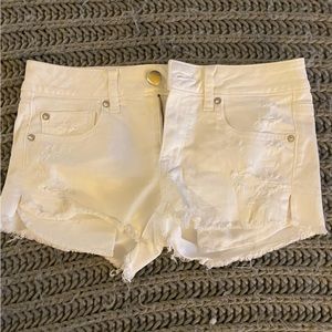 White jean shorts